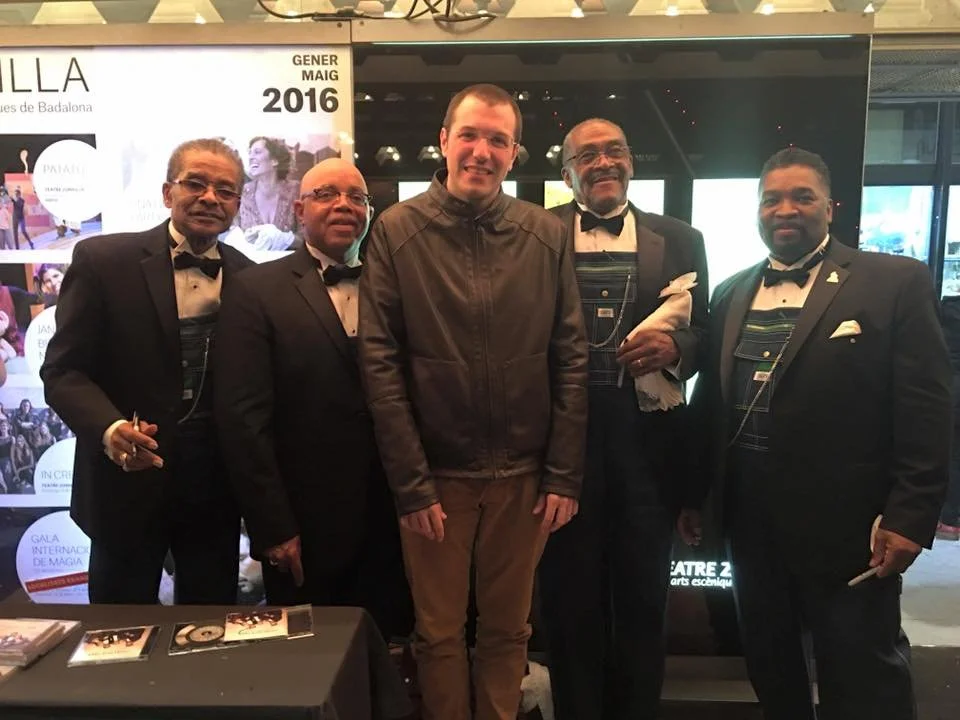 Posed photo with the Fairfield Four, Gerard Pastor in the center.