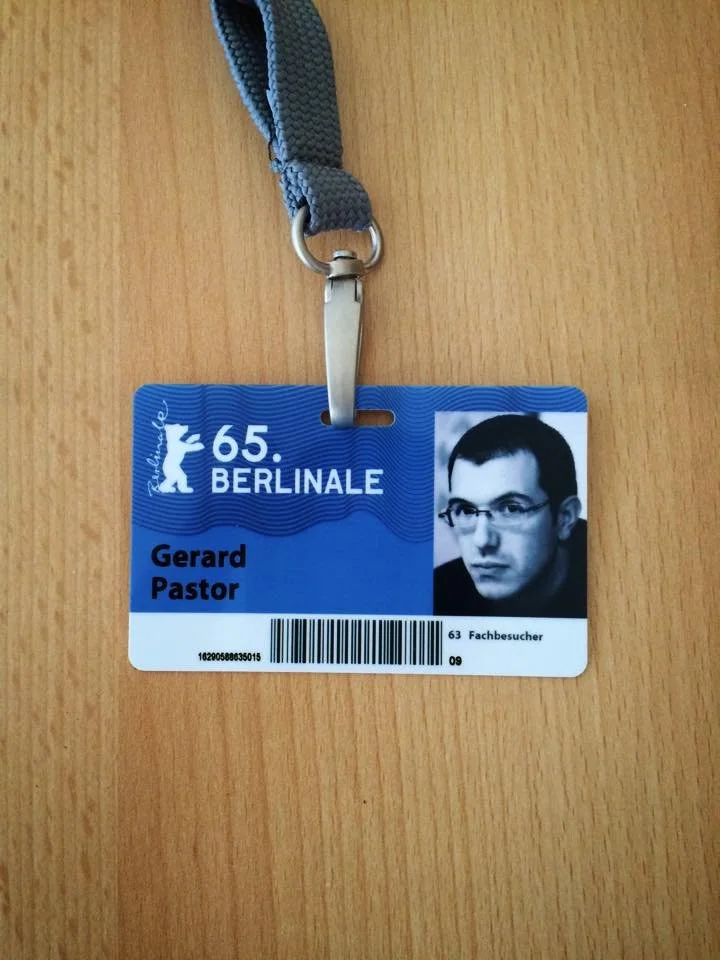 Photograph of Gerard Pastor’s accreditation at his first Berlinale.