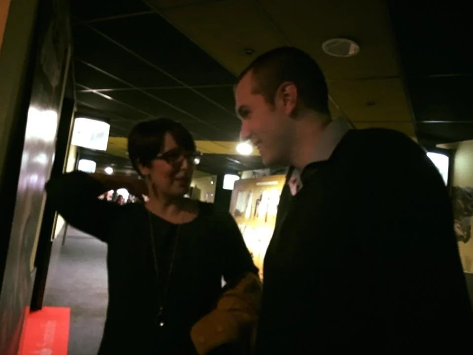 Anna M. Bofarull and Gerard Pastor talking at the Málaga Festival.